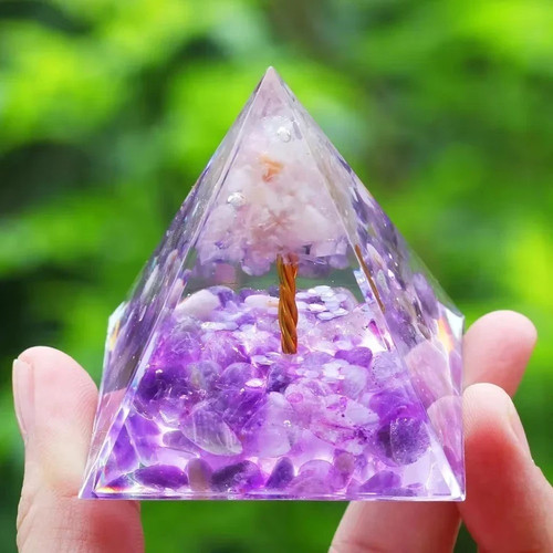 Orgonite pyramid amethyst - orgonite,