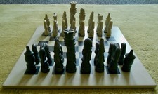 Vintage African Soap Stone Chess Set - Hand Carved - A1 Excellent Condition