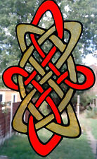 Window Decor Hand Painted Long Celtic Stained Glass Effect cling / decal