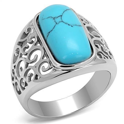 Mens turquoise ring blue
