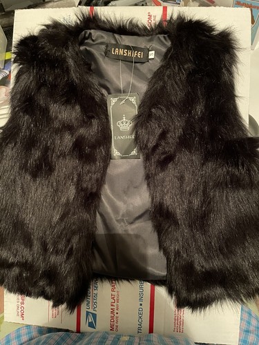 Lanshifei faux fur vest - faux, black