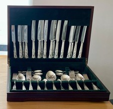 Vintage Butler of Sheffield Cavendish Cutlery Kings design 66 piece/8 place EPNS