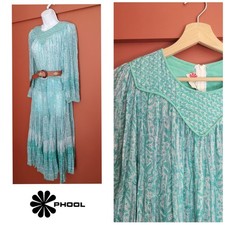 Vintage 70s Phool Green White