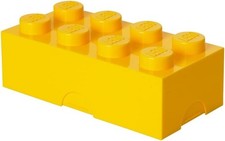 LEGO Lunch Box YELLOW 8 Knobs 2x4 Brick Storage Container Classic New SNACK BOX