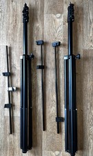 2 3.9m max Air Cushioned Background Supports/Light Stands & 3x Reflector holders