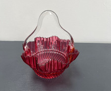 Vintage glass cranberry frill