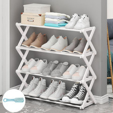 4 Tier Shoe Rack Stand Storage Self Organiser Lightweight Compact Space NEW