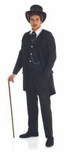 Mens 1920s Victorian Gentleman Costume M-XL Adult Tailcoat Steampunk Fancy Dress