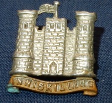 WW1 THE INNISKILLING DRAGOONS BRITISH MILITARY COLLAR BADGE - 2 LUGS GENUINE