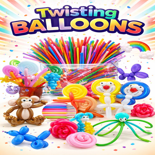 100 long plain balloons - 100,