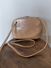 Osprey London Beige Leather Handbag Shoulder Crossbody Bag Zipped Classic