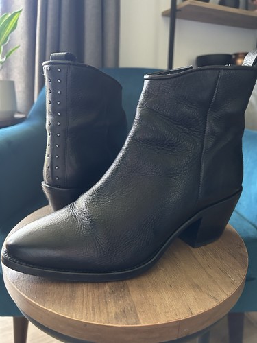 Black real leather - black, women’s