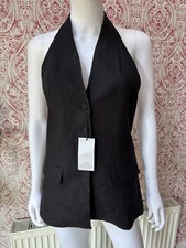 Mango Halter Neck Black Linen