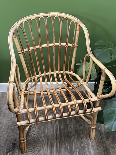 Vintage rattan cane armchair - vintage,