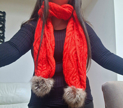 Red orange autumn cable - autumn, knit