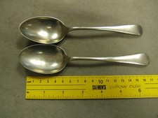 TWO MILITARY SPOONS ONE AIR MINISTRY 1940, ONE W.D. 1929,  NICKEL? USED.