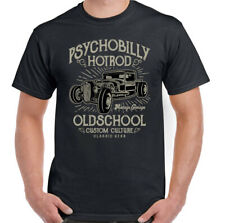 Psychobilly Hot Rod T-Shirt Mens Classic American Car Hotrod  TEE
