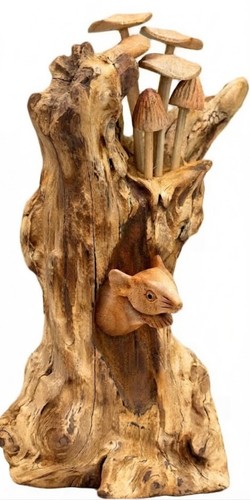 Autumn decor wooden mushroom - wooden,
