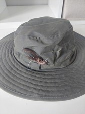 Waxed Cotton Stockman Hat Size XL  Wide Brim Olive Green Vintage