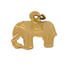 Edwardian 9ct Yellow Gold Elephant Charm Pendant Antique c1910