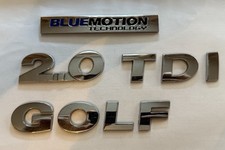 USED VW MK7 GOLF OEM Rear  2.0 TDI Golf + Bleumotion Emblem Badge + Front Emblem