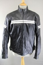 PRO FIRST LADIES BLACK & WHITE LEATHER BIKER JACKET WITH CE ARMOUR 38-40 IN/XXL