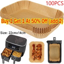 100 X Air Fryer Liners Disposable Non Stick Parchment Paper for NINJA Dual/TOWER