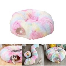 Cat Tunnel Collapsible Pet Play Tube Dogs Bunnies Crinkle Suede Tunnel Removable