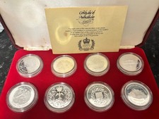 1977 Silver Crown Coins Queen Silver Jubilee Boxed 8 Coin Set