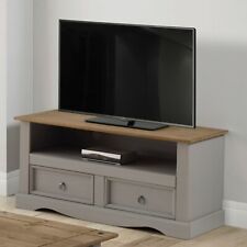Corona TV Unit Grey Wax Flat Screen Solid Pine Living Room by Mercers Furniture®