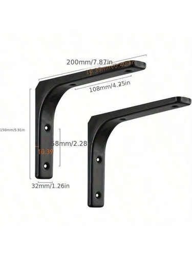 2pcs heavy duty iron shaped - heavy, l