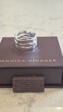 *NEW* Monica Vinader Sterling Silver wave Triple Ring