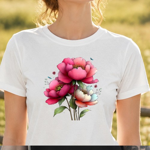 Pink summer flowers womens - summer,