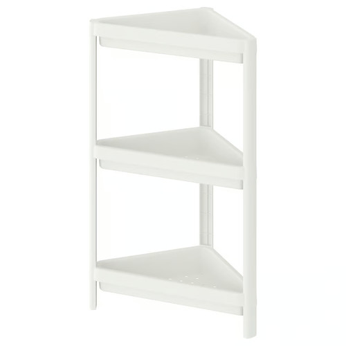 White corner shower shelf - white,