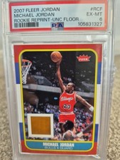 2007 Fleer Michael Jordan Rookie Reprint UNC Floor