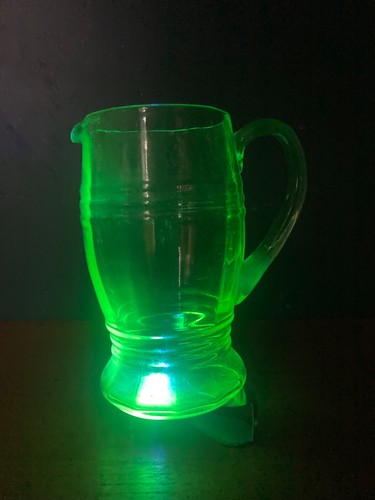 Uranium glass jug pitcher - jug, /