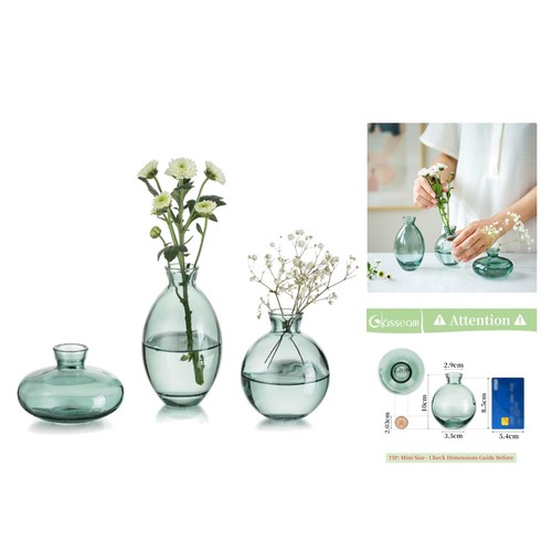 Decorative green glass bud - green,