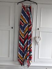 Ladies Red, Blue & White Striped Dress Dipped Hem 16 Matalan VGC