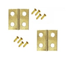 2 x Butt Hinges 20mm brass