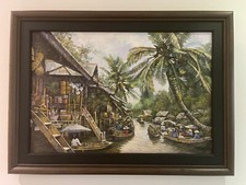 Thai River Market Scene