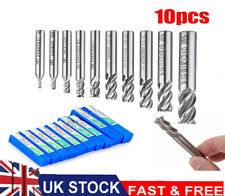 10X 4 Slot Flute End Mill Cutter Drill Bit HSS Straight Shank CNC Milling Tool