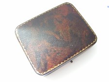 Antique Jewellers Cufflink, Stud ,Button Box, Faux Snakeskin