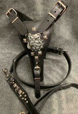 LEATHER DOG HARNESS+LEAD