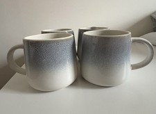 Set of 4 Blue and White Glazed Mugs Wilko
