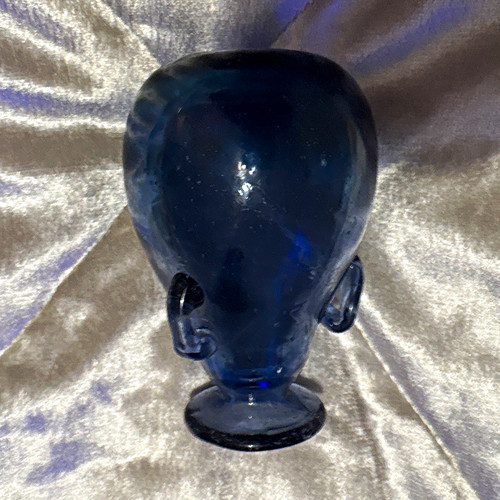 Vintage hand blown smoky - vintage, blue