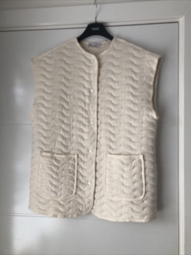 Zara womens cream - gilet, size