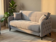 BRAND NEW GREY PLUSH SOFA BED