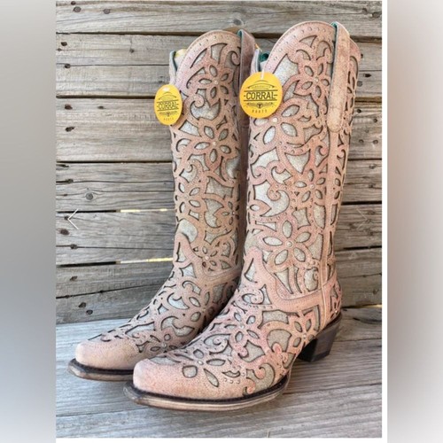 Nude flowered inlay boot - 🆕nude,