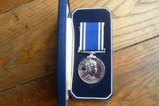 boxed Polics LSGC medal, LONG SERVICE & GOOD CONDUCT  medal
