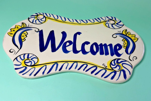 Handpainted ceramic hanging - handpainted,